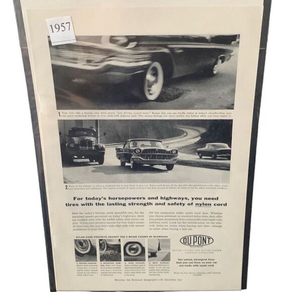 Vintage 1957 Du Pont Todays Horsepower and Highways Ad Advertisement - Picture 2 of 6